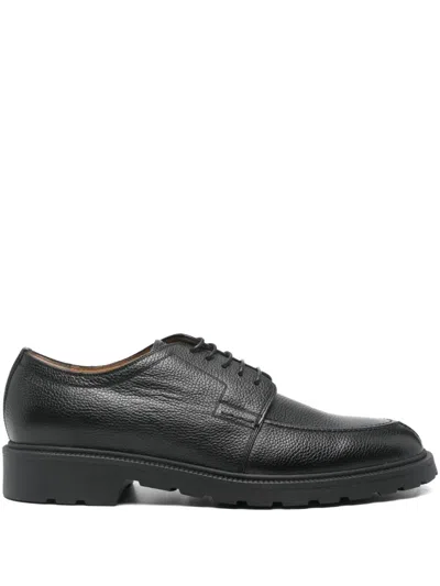 Bally Eduard Textured-leather Derby Shoes In Black