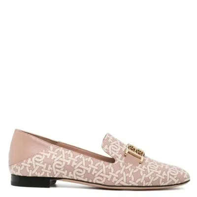 Bally Elely B Chain Monogram Loafers In Pink
