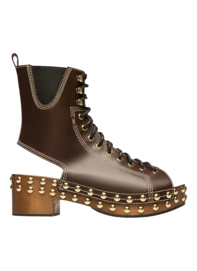 Bally Elena 6300259 Women's Ebano Studded Sandals In Brown
