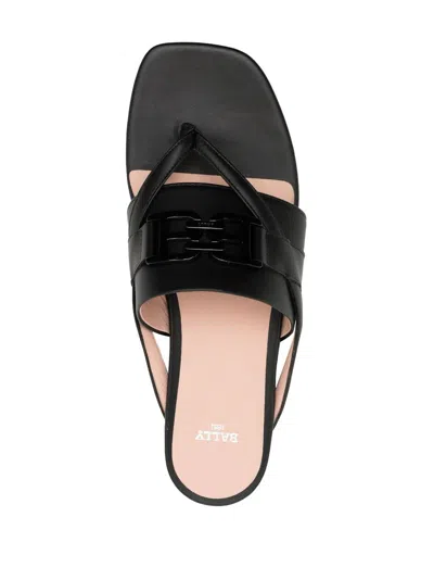 Bally Elia Leather Sandals In Black