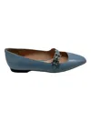 Bally Elis 6303406 Women's Poolside Calf Patent Leather Flat In Blue