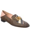 Bally Ellah Coated Canvas & Leather Loafer In Brown