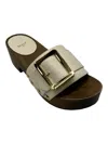 Bally Ellin 6238124 Women's Bone Calf Plain Leather Buckled Sandals In White