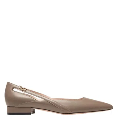 Bally Elsa Leather Ballerina Flats In Animal Print