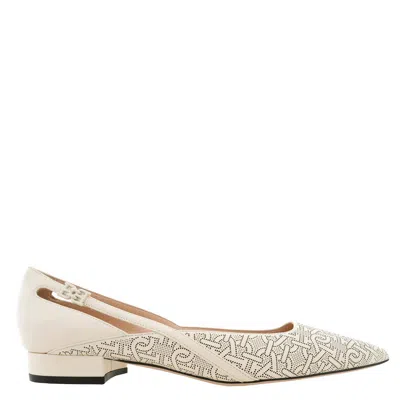 Bally Elsa Pointed-toe Leather Pumps, Brand Size 40 ( Us Size 9.5 ) In Gray