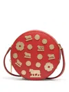 Bally Embellished Leather Shoulder Bag In Red