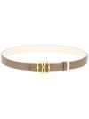Bally Dove Grey Leather Reversible Belt In 褐色