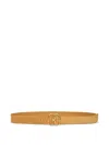 Bally Emblem-buckle Suede Leather Belt In Brown