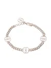 Bally Emblem-charm Chain Bracelet In Silver