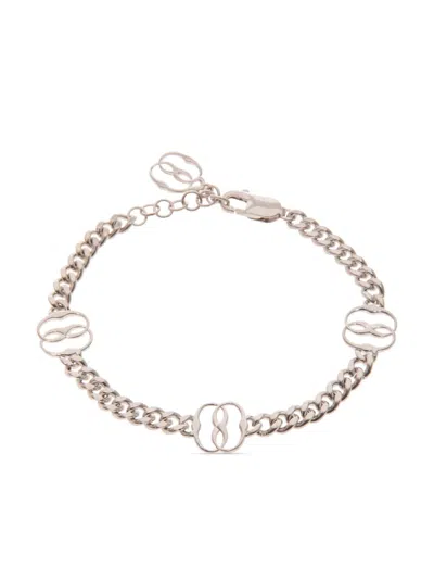 Bally Emblem-charm Chain Bracelet In Silver