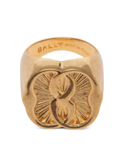Bally Emblem Engraved Ring In Gold