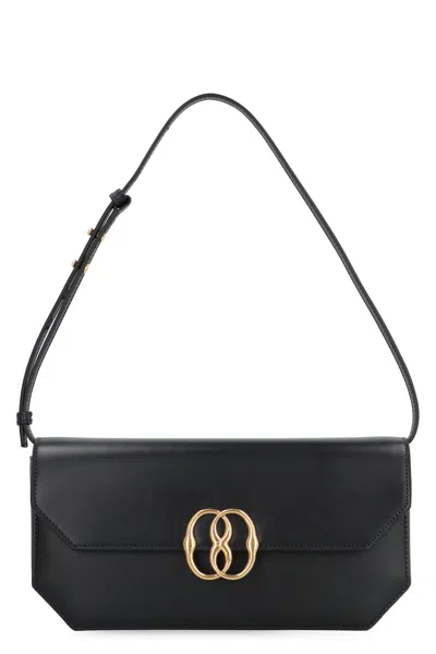 Bally Emblem Folio Leather Shoulder Bag In Black
