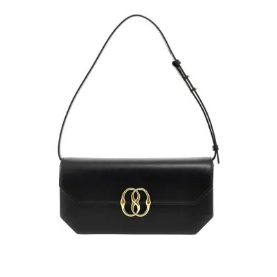 Bally Emblem Folio Leather Shoulder Bag In Black