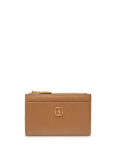 Bally Emblem Wallet In Desert Leather In Braun