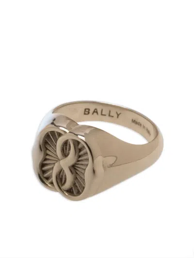 Bally Emblem-motif Signet Ring In Silver