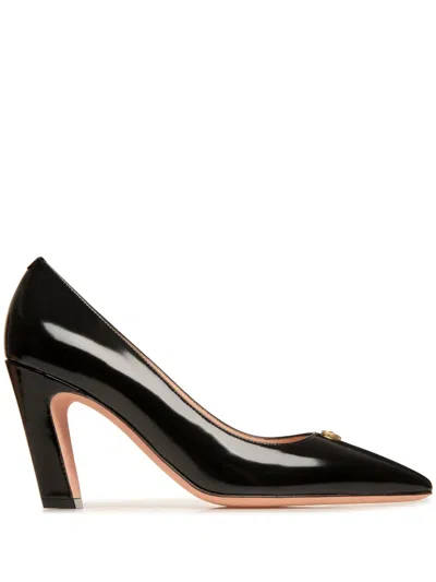 Bally Emblem-plaque Leather Pumps In Schwarz