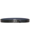 Bally Men's Emblem-buckle Reversible Leather Belt In Black