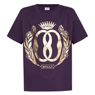 Bally Emblem Print Short Sleeve Graphic T-shirt In Purple