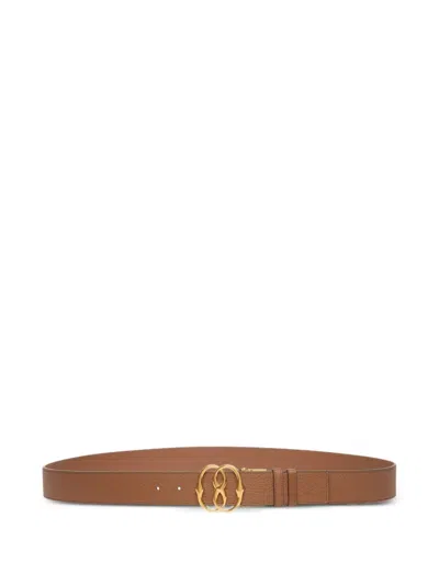 Bally Emblem Reversible Belt In Brown