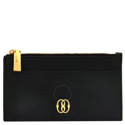 Bally Emblem Zipped Card Holder In Black