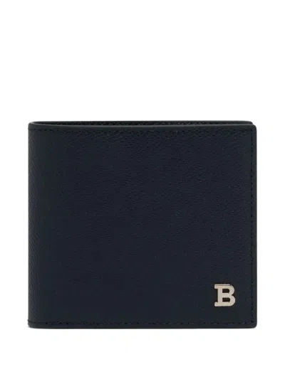 Bally Embossed Bi-fold Wallet In Blue