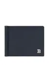Bally Embossed Bifold Leather Wallet In Blue