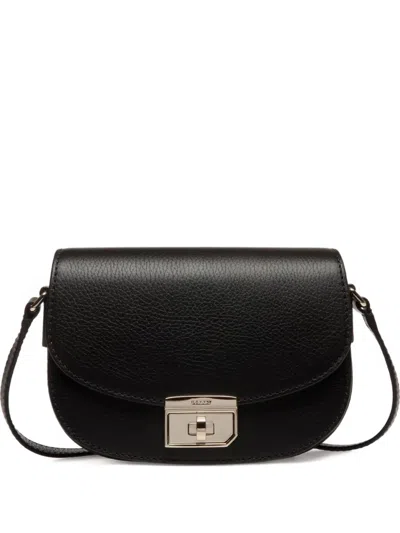 Bally Embossed Clasp Mini Bag In Black