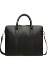 Bally Embossed Leather Briefcase In Black