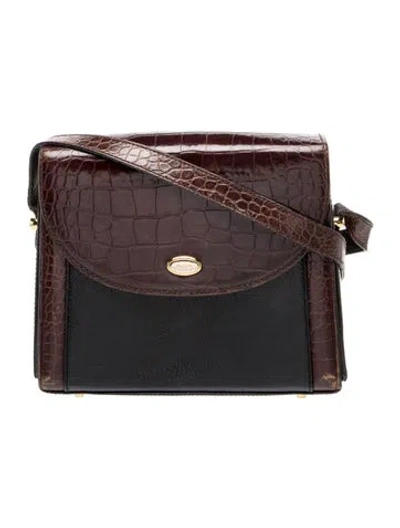 Pre-owned Bally Embossed Leather Crossbody Bag In Brown