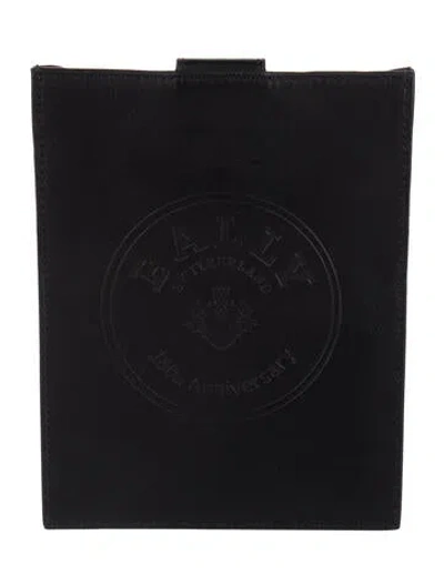 Pre-owned Bally Embossed Leather Passport Holder In Black