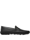 Bally Embossed Leather Penny Loafers In Black
