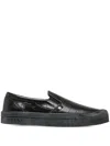 Bally Embossed Leather Slip-on Loafers
