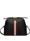 Bally Embossed Leather Stripe-detail Bag In Purple