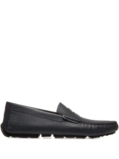 Bally Embossed Penny Loafers In Black