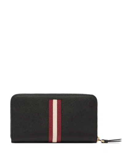 Bally Embossed Ribbon Leather Wallet In Multi