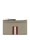 Bally Embossed Ribbon Zipped Card Holder In Multi