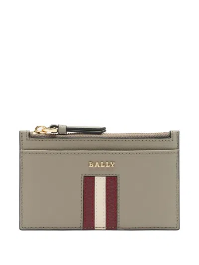 Bally Embossed Ribbon Zipped Card Holder In Multi
