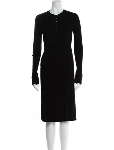 Pre-owned Bally Embroidered Accent Skirt Set In Black