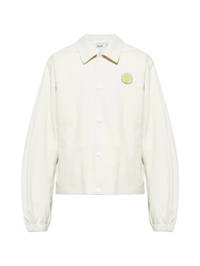 Bally Embroidered Collared Shirt Jacket In White