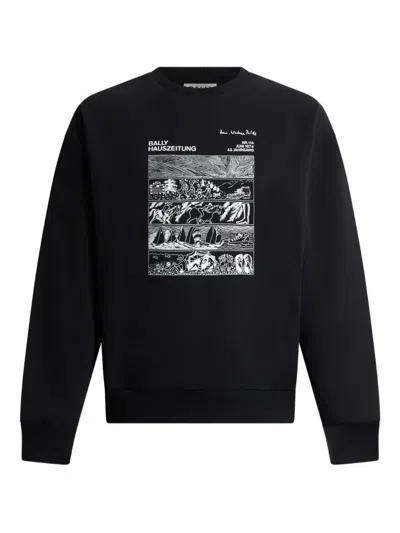Bally Embroidered Graphic Sweatshirt In Black