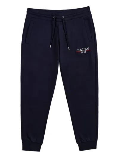 Bally Embroidered-logo Sweatpants In Blue