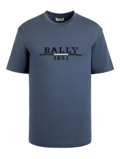 Bally Embroidered Logo T-shirt In Blue