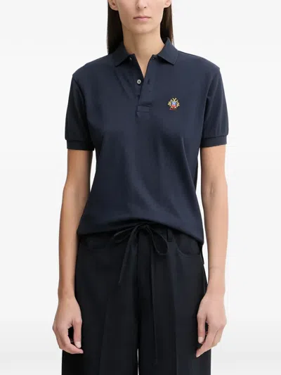Bally Embroidered Polo Shirt In Blue