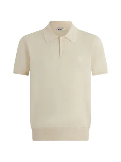Bally Embroidered-logo Polo Shirt In Neutral