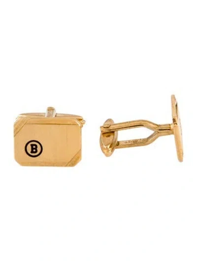 Pre-owned Bally Enamel B Logo Cufflinks In Multi