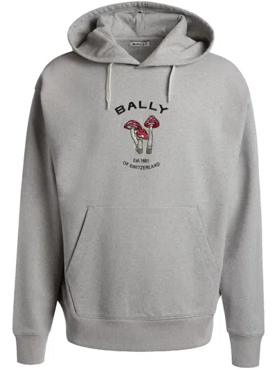 Bally Enchanting Mushrooms Hoodie In Grey