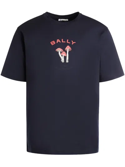 Bally Enchanting Mushrooms T-shirt In Blue