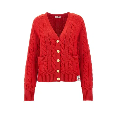 BALLY ERINO WOOL CABLE KNIT CARDIGAN