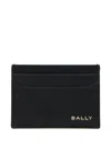 Bally Essential Grained Card Holder In Black