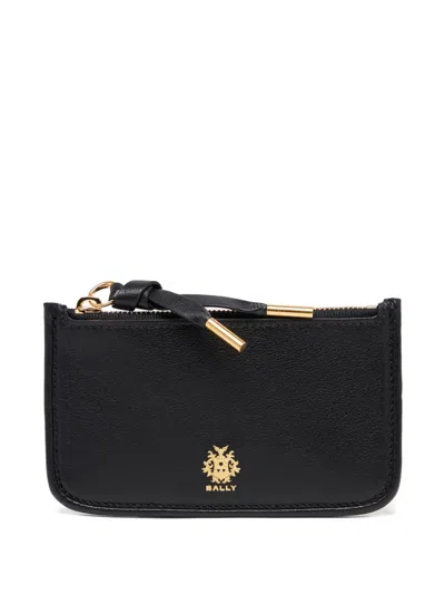 Bally Essential Zipped Leather Card Holder In Black